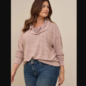 Torrid Super Soft Plush Cowl Neck Long Sleeve Tunic Sweatshirt